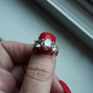 4 Ct. 3 Stone CZ Ring set in 14Kt gold